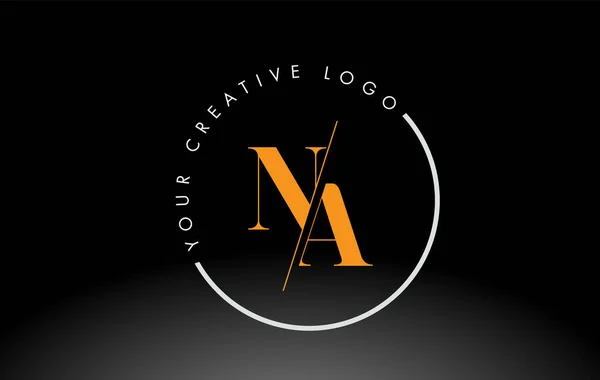 Pomarańczowy Serif Projekt Logo Litery Kreatywnym Przecięciem Cięcia — Wektor stockowy