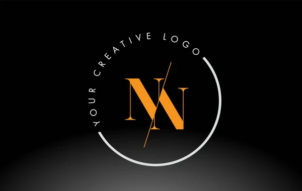 Πορτοκαλί Serif Letter Logo Σχεδιασμός Δημιουργική Τομή — Διανυσματικό Αρχείο