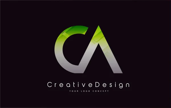 Diseño Logo Letter Textura Verde Icono Creativo Letras Modernas Vector — Archivo Imágenes Vectoriales