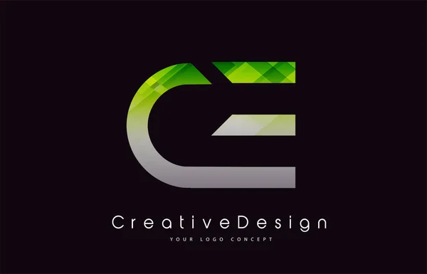 Lettre Logo Design Texture Verte Icône Créative Lettres Modernes Logo — Image vectorielle