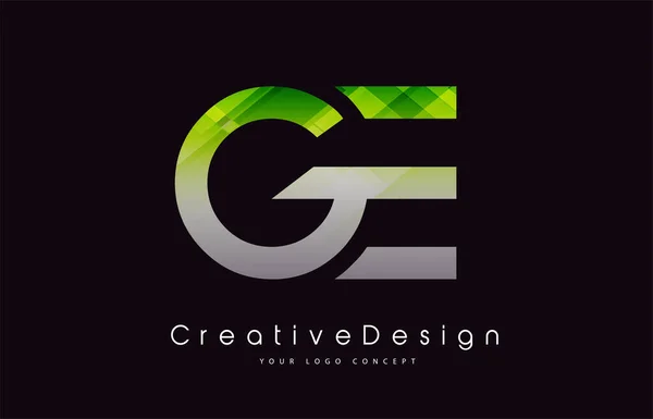 Diseño Logo Carta Textura Verde Icono Creativo Letras Modernas Vector — Vector de stock