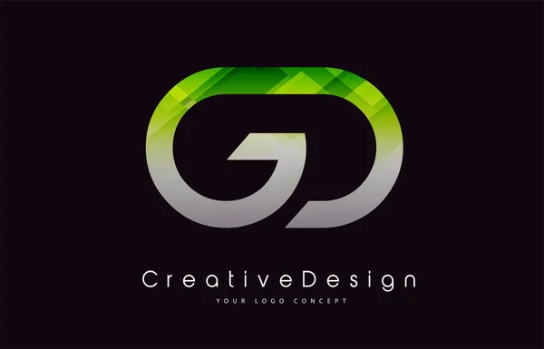 Gdレターロゴデザイン 緑のテクスチャクリエイティブアイコンモダンな文字ベクトルロゴ — ストックベクタ