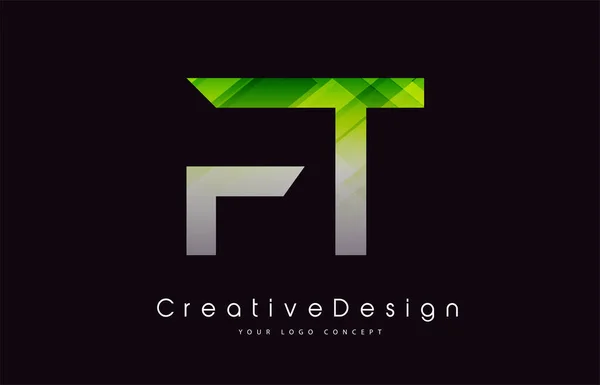Diseño Logo Letter Textura Verde Icono Creativo Letras Modernas Vector — Vector de stock