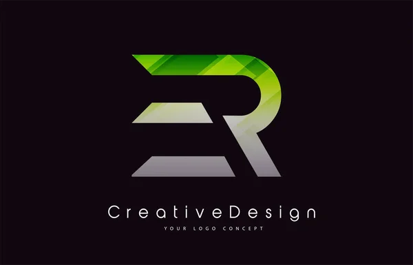 Lettre Urgence Logo Design Texture Verte Icône Créative Lettres Modernes — Image vectorielle