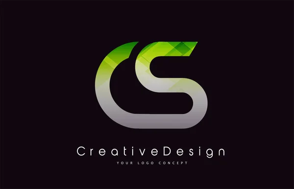 Diseño Logo Carta Textura Verde Icono Creativo Letras Modernas Vector — Archivo Imágenes Vectoriales