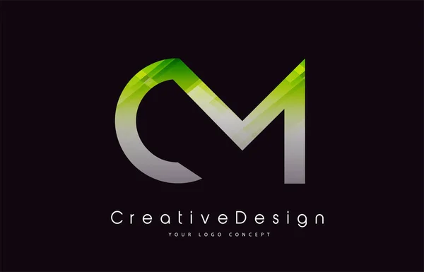 Carta Logo Design Textura Verde Ícone Criativo Letras Modernas Vector — Vetor de Stock