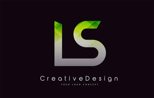 Diseño Logo Carta Textura Verde Icono Creativo Letras Modernas Vector — Archivo Imágenes Vectoriales