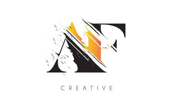 Siyah Sarı Harf Logosu Klasik Grundge Çizim Tasarımı Yok Edilen — Stok Vektör