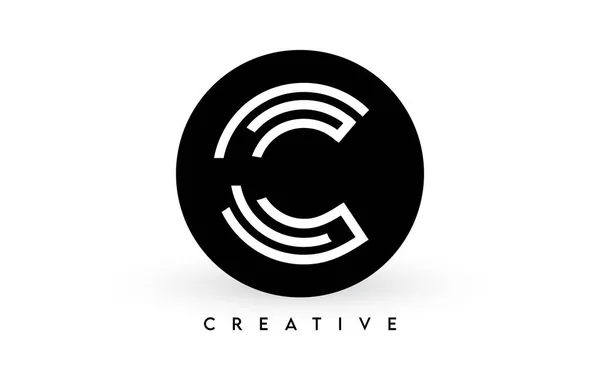 Siyah Bir Dairede Harfi Logo Tasarımı Yaratıcı Beyaz Satırlar Harfi — Stok Vektör