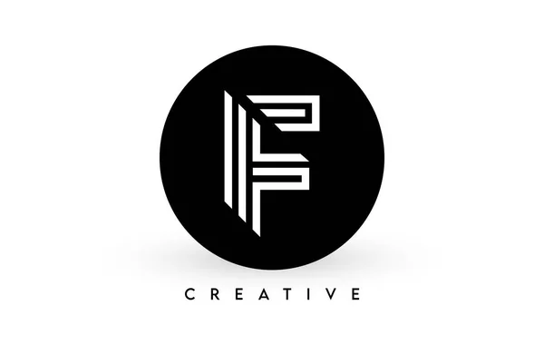 Diseño Del Logotipo Letra Círculo Negro Líneas Blancas Creativas Una — Archivo Imágenes Vectoriales