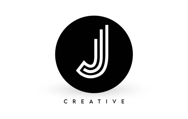 Letter Logo Design Black Circle Creative White Lines Letter Logo — Stock Vector