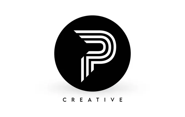 Letter Logo Design Black Circle Creative White Lines Letter Logo — Stock Vector