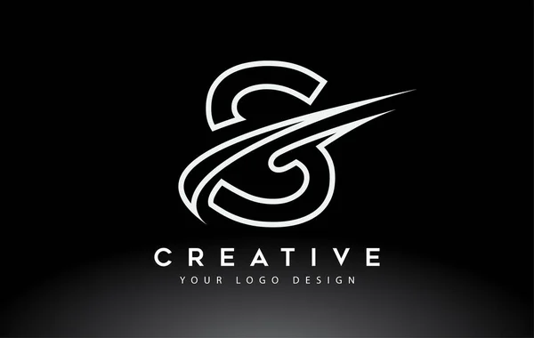 Design Créatif Logo Lettre Avec Vecteur Icône Swoosh — Image vectorielle