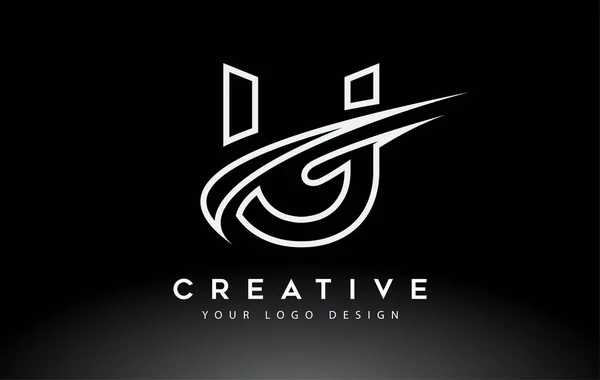 Conception Créative Logo Lettre Avec Vecteur Icône Swoosh — Image vectorielle