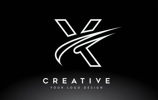 Creatief Letter Logo Design Met Swoosh Icon Vector — Stockvector