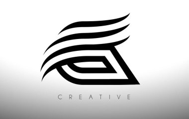 Swoosh Yaratıcı Çizgiler ve Monogram Görünüm Vektörlü G Harfi Logosu