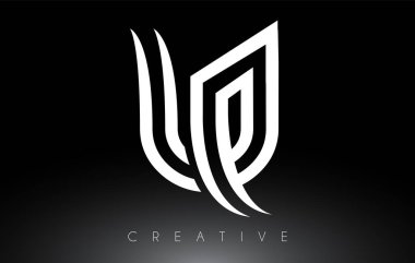 Yaratıcı Çizgiler ve Monogram Görünüm Vektörlü U Harfi logosu