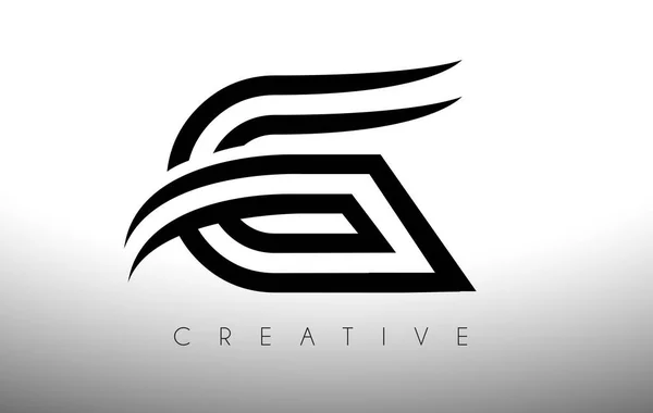 Logo Lettre Avec Lignes Créatives Vecteur Look Monogramme — Image vectorielle
