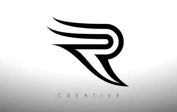 Logo Lettre Avec Lignes Créatives Swoosh Vecteur Look Monogramme — Image vectorielle