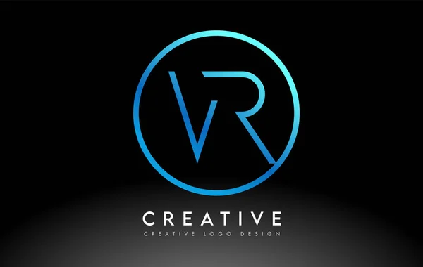 Neon Blue Letters Logo Design Slim Creative Simple Clean Letter — Stock Vector