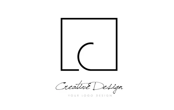 Cuadrado Marco Letra Logotipo Diseño Con Colores Blanco Negro — Vector de stock