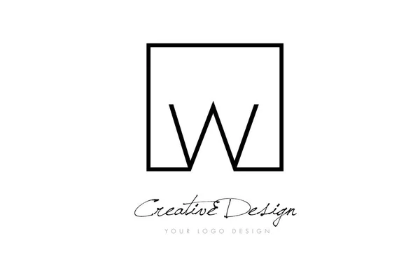Square Frame Carta Logo Design Com Cores Preto Branco — Vetor de Stock