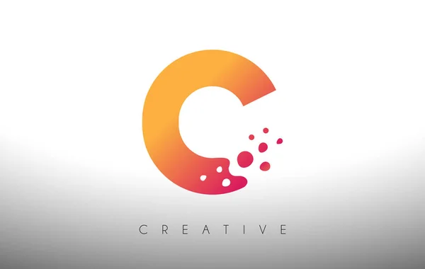 Dots Letter Logo Design Com Bolha Artística Criativa Cortada Cores — Vetor de Stock