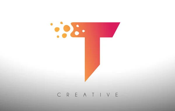 Dots Lettre Logo Design Avec Bulle Artistique Créative Coupé Violet — Image vectorielle
