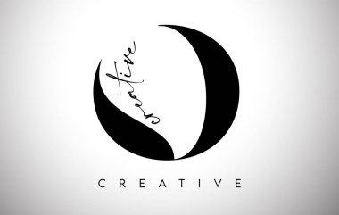 O Harf Tasarımı Siyah ve Beyaz Renk Vektörü ile Yaratıcı Kesim ve Serif Yazı Tipi