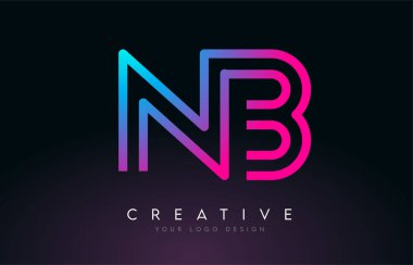 Monogram NB B B Harf Logosu Tasarımı. Yaratıcı Simge Modern Harfler Vektör Logosu.