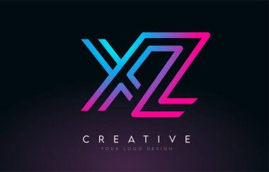 Monogram Satırları XZ X Z Harf Logosu Tasarımı. Yaratıcı Simge Modern Harfler Vektör Logosu.