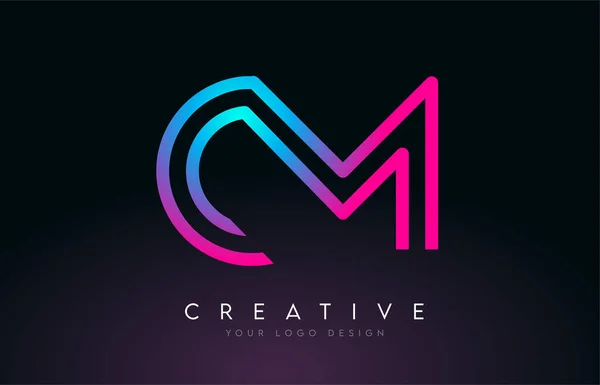 Monograma Líneas Letra Logotipo Diseño Icono Creativo Cartas Modernas Vector — Vector de stock