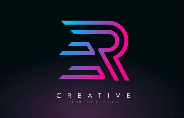 Linhas Monograma Carta Logo Design Ícone Criativo Letras Modernas Vector — Vetor de Stock