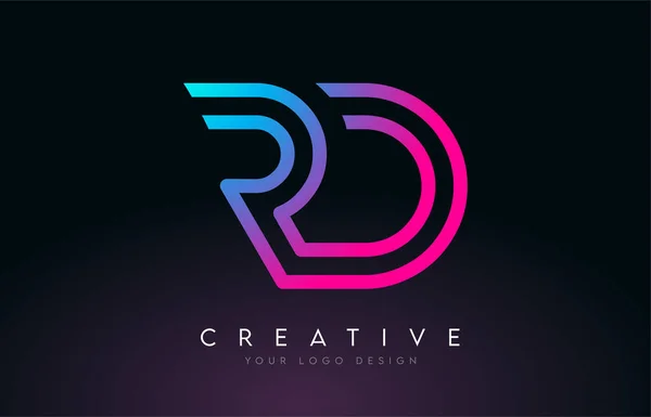 Linhas Monograma Carta Logo Design Ícone Criativo Letras Modernas Vector — Vetor de Stock