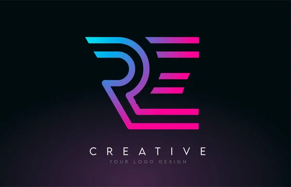 Lignes Monogramme Lettre Logo Design Icône Créative Lettres Modernes Logo — Image vectorielle