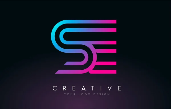 Monogram Lines Letter Logo Design Icône Créative Lettres Modernes Logo — Image vectorielle