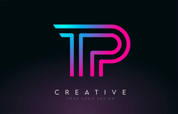 Linhas Monograma Letter Logo Design Ícone Criativo Letras Modernas Vector — Vetor de Stock