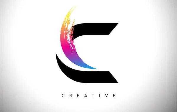 Brush Stroke Artistic Letter Logo Design Creative Modern Look Vector — Stock Vector