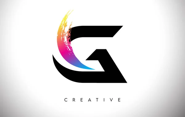 Brush Stroke Artistic Letter Logo Design Creative Modern Look Vector — 스톡 벡터
