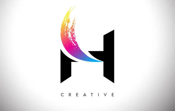 Brush Stroke Artistic Letter Logo Design Creative Modern Look Vector — Stock Vector