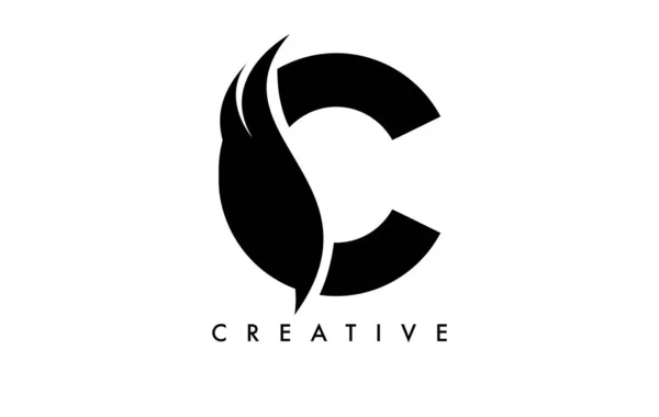 Letra Logo Icon Design Com Swoosh Criativa Curvo Corte Forma — Vetor de Stock