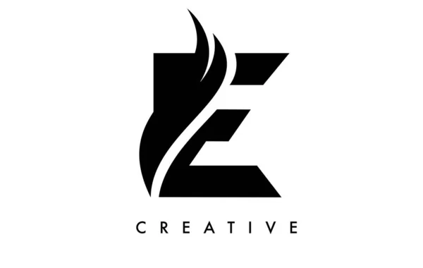 Letter Logo Icon Design Swoosh Creative Curved Cut Shape Vector — Stock vektor