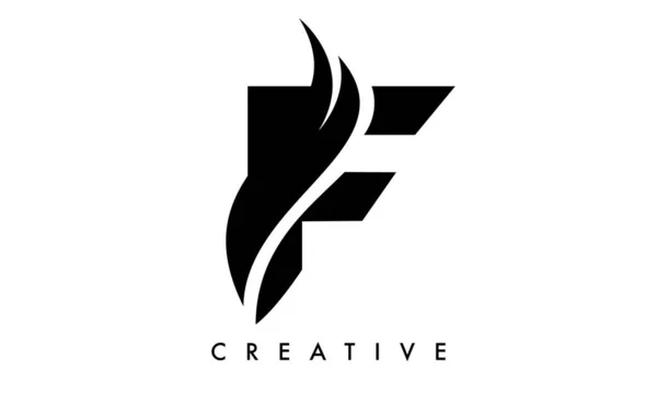 Letter Logo Icon Design Swoosh Creative Curved Cut Shape Vector — Vector de stock