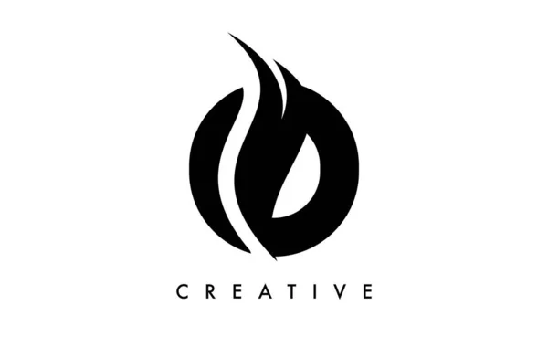 Letter Logo Icon Design Swoosh Creative Curved Cut Shape Vector — Vetor de Stock