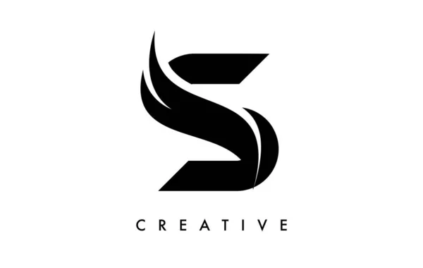 Letter Logo Icon Design Swoosh Creative Curved Cut Shape Vector — стоковий вектор