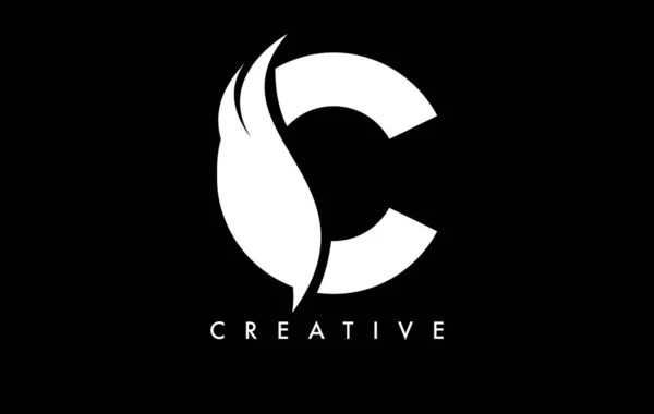 Letter Logo Icon Design Swoosh Creative Curved Cut Shape Vector — стоковий вектор