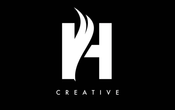 Letter Logo Icon Design Swoosh Creative Curved Cut Shape Vector — Vetor de Stock