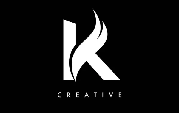 Letter Logo Icon Design Swoosh Creative Curved Cut Shape Vector — 图库矢量图片