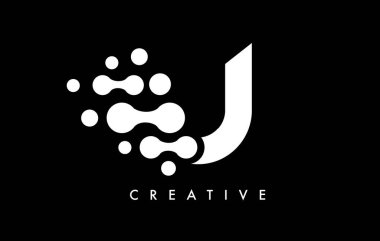 Siyah Arkaplan Vektöründe Siyah ve Beyaz Renkli U Noktası Logo Tasarımı