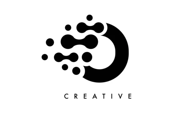 Carta Dots Logo Design Com Cores Preto Branco Vetor Fundo —  Vetores de Stock